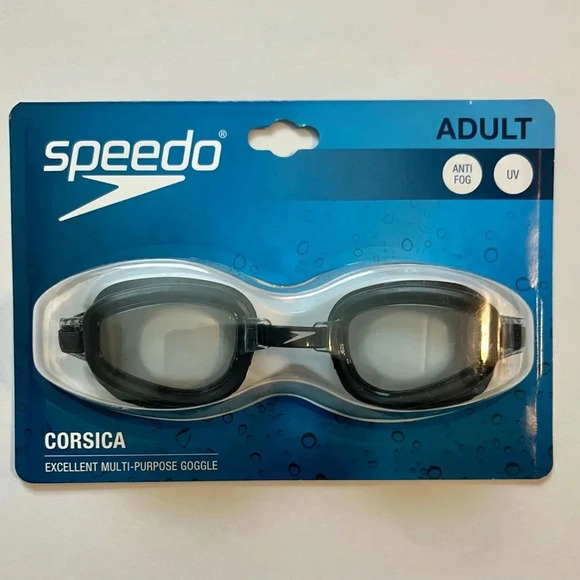 NEW Speedo Unisex Adult CORSICA Adult Swim Goggles - Black - Picture 1 of 2